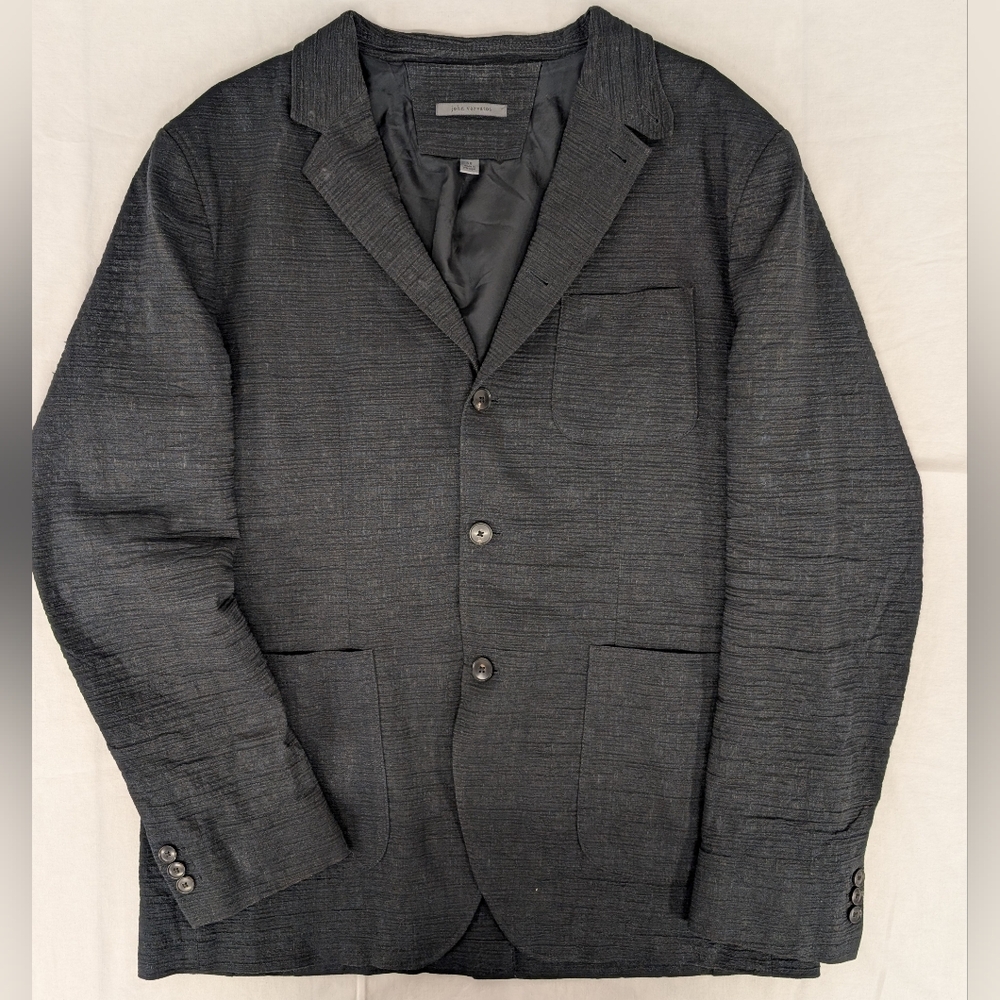 John Varvatos Textured Charcoal Blazer Size 58